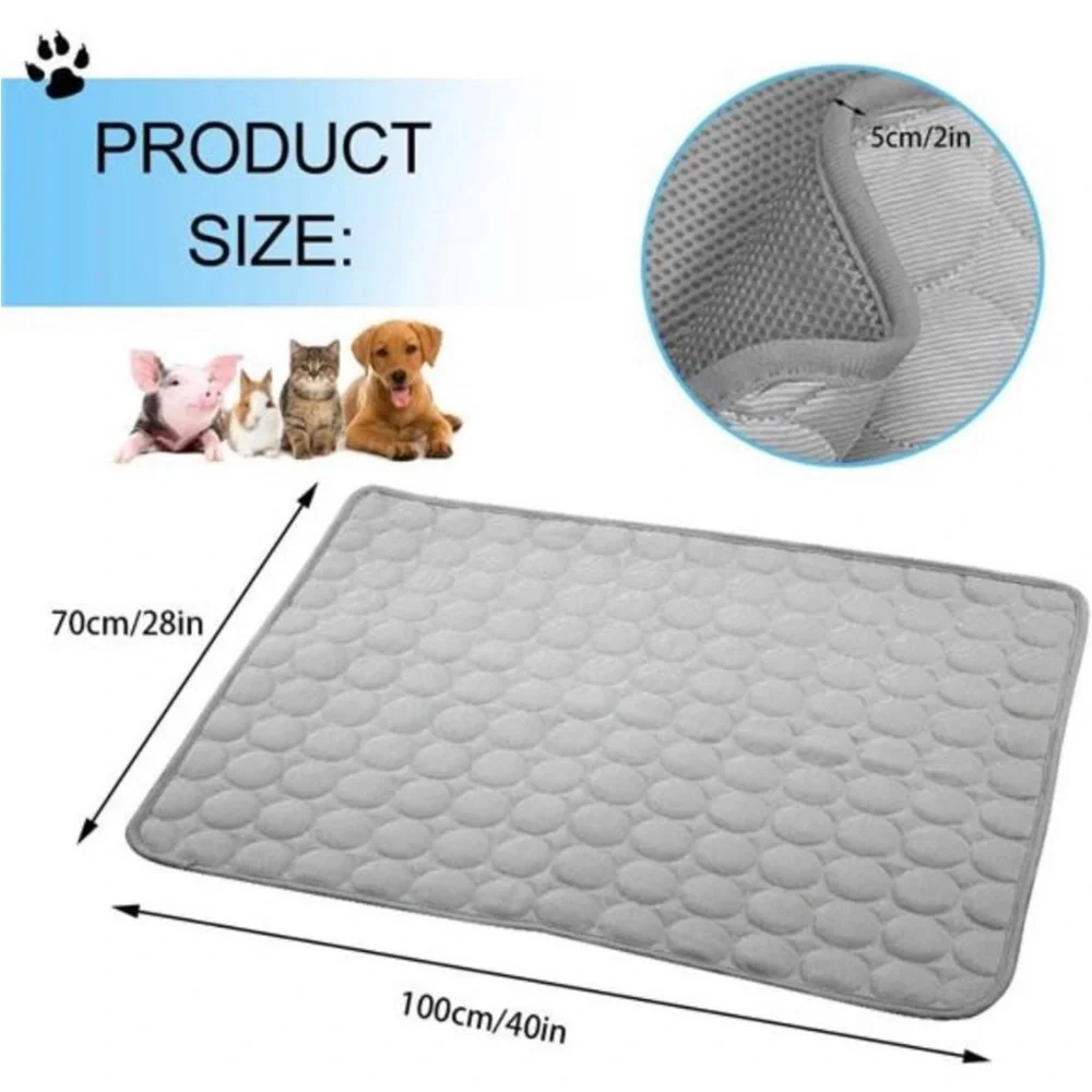 Pet Cooling Mat for Dogs Cats-Ice Silk Dog Cooling Mats, Summer Dog Cooling Pads